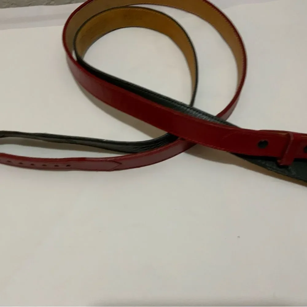 Justin 3044R Brass Buckle & Red Top Grain Cowhide Leather Belt Size 32 lot of 2